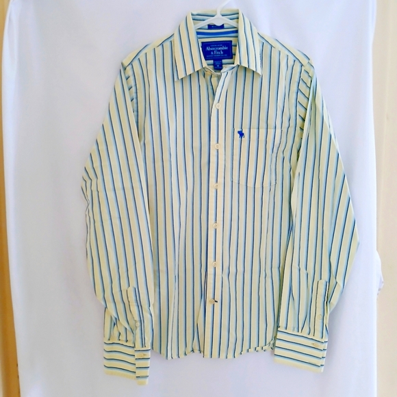 Abercrombie&Fitch Muscle Fit Striped Casual Shirt Retro - Picture 1 of 3